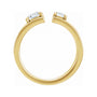 Sapphire Row Lab-Grown Emerald-Cut Diamond Two-Stone Engagement Ring - 14K Yellow Gold, 1 1/3 ctw (view 2)