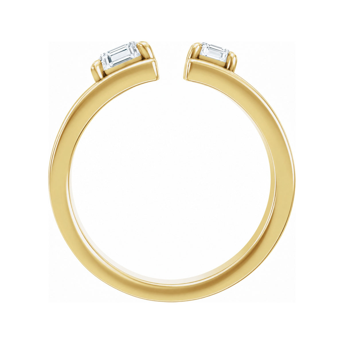 Sapphire Row Lab-Grown Emerald-Cut Diamond Two-Stone Engagement Ring - 14K Yellow Gold, 1 1/3 ctw (view 2)