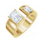 Sapphire Row Lab-Grown Emerald-Cut Diamond Two-Stone Engagement Ring - 14K Yellow Gold, 2 1/2 ctw