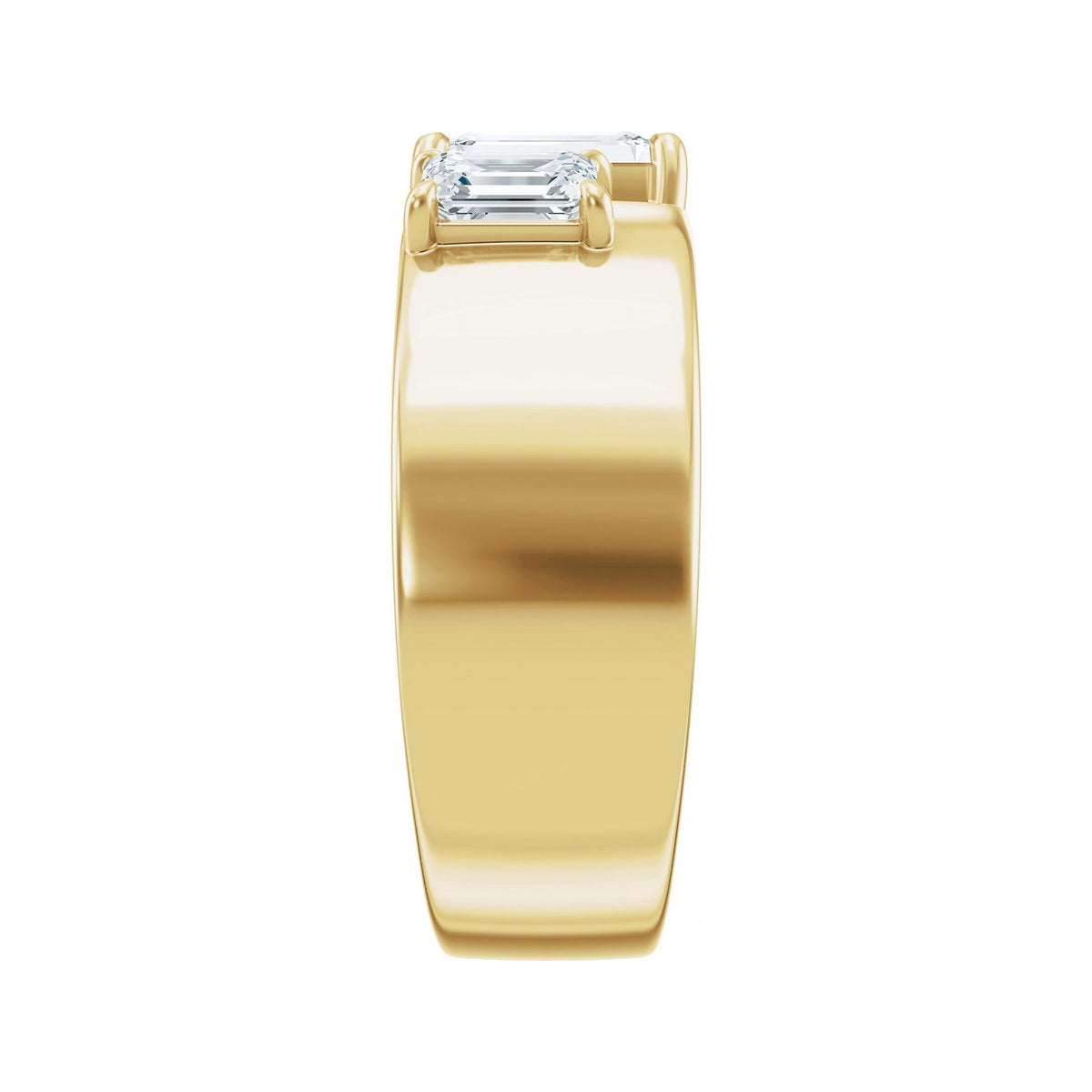 Sapphire Row Lab-Grown Emerald-Cut Diamond Two-Stone Engagement Ring - 14K Yellow Gold, 2 1/2 ctw (view 4)