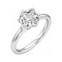 Sapphire Row Lab-Grown Hexagon Diamond Accented Engagement Ring - 14K White Gold, 2 1/8 ctw