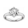 Sapphire Row Lab-Grown Hexagon Diamond Accented Engagement Ring - 14K White Gold, 3 1/6 ctw (view 3)