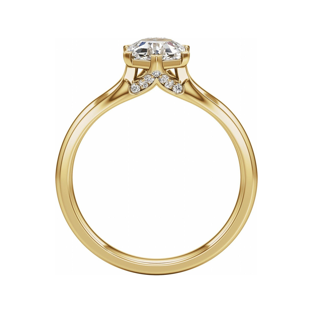 Sapphire Row Lab-Grown Hexagon Diamond Accented Engagement Ring - 14K Yellow Gold, 1 1/4 ctw (view 2)