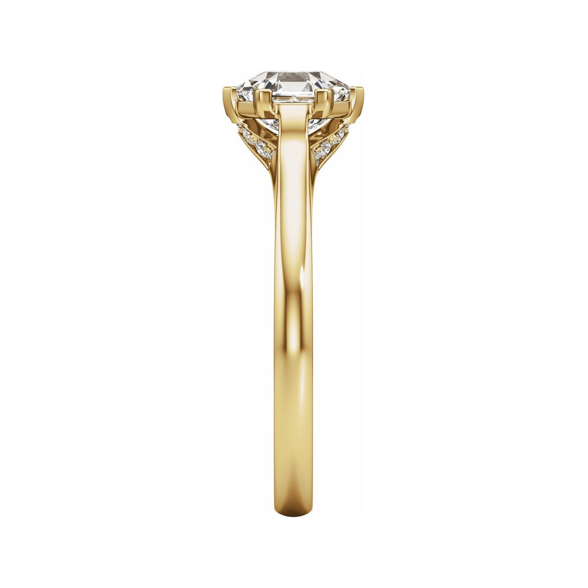 Sapphire Row Lab-Grown Hexagon Diamond Accented Engagement Ring - 14K Yellow Gold, 1 1/4 ctw (view 4)