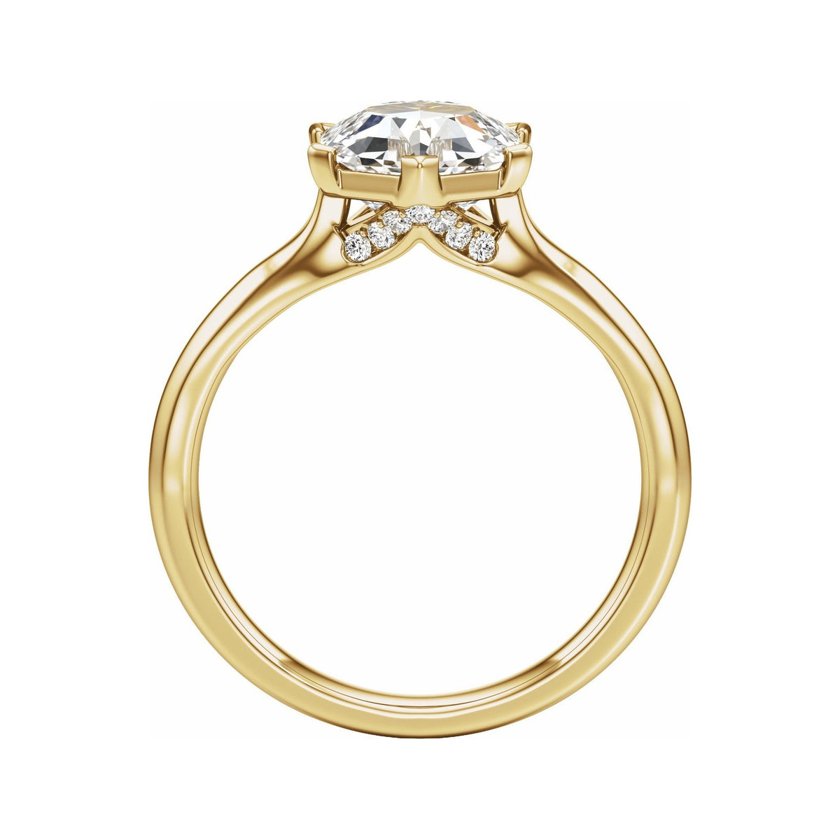 Sapphire Row Lab-Grown Hexagon Diamond Accented Engagement Ring - 14K Yellow Gold, 2 1/8 ctw (view 2)