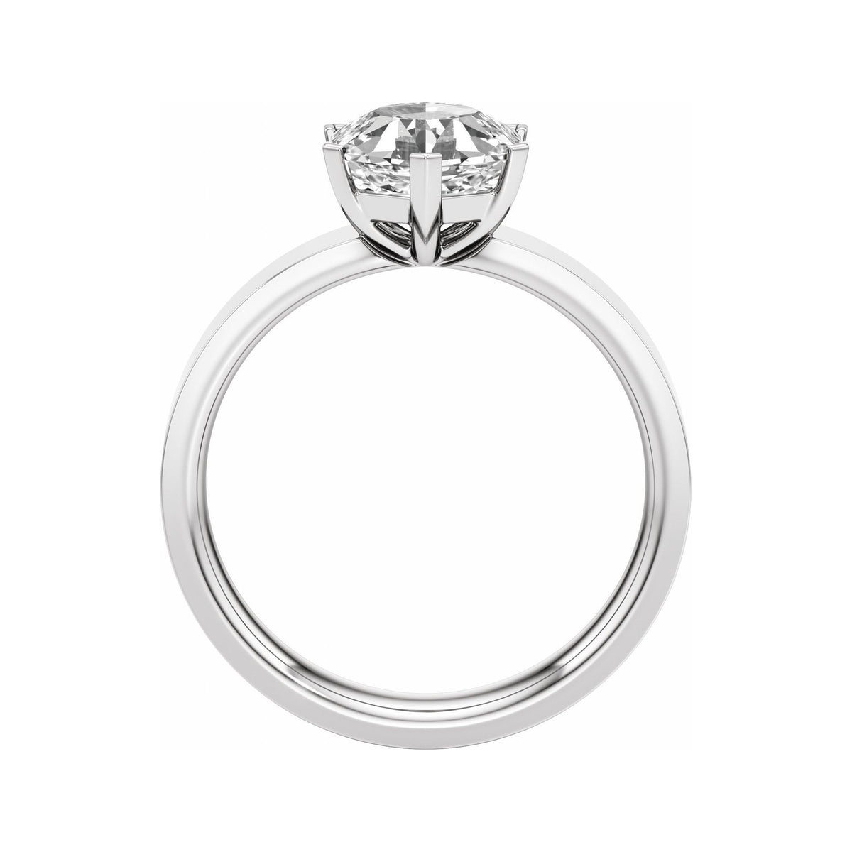 Sapphire Row Lab-Grown Hexagon Diamond Solitaire Engagement Ring - 14K White Gold, 2 ctw (view 2)