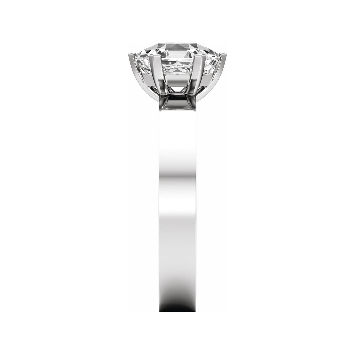 Sapphire Row Lab-Grown Hexagon Diamond Solitaire Engagement Ring - 14K White Gold, 2 ctw (view 4)