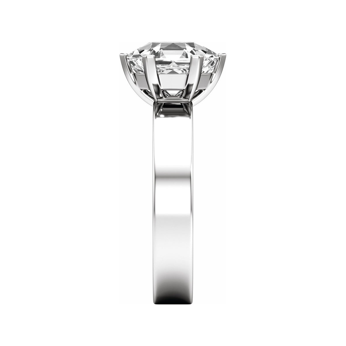 Sapphire Row Lab-Grown Hexagon Diamond Solitaire Engagement Ring - 14K White Gold, 3 ctw (view 4)