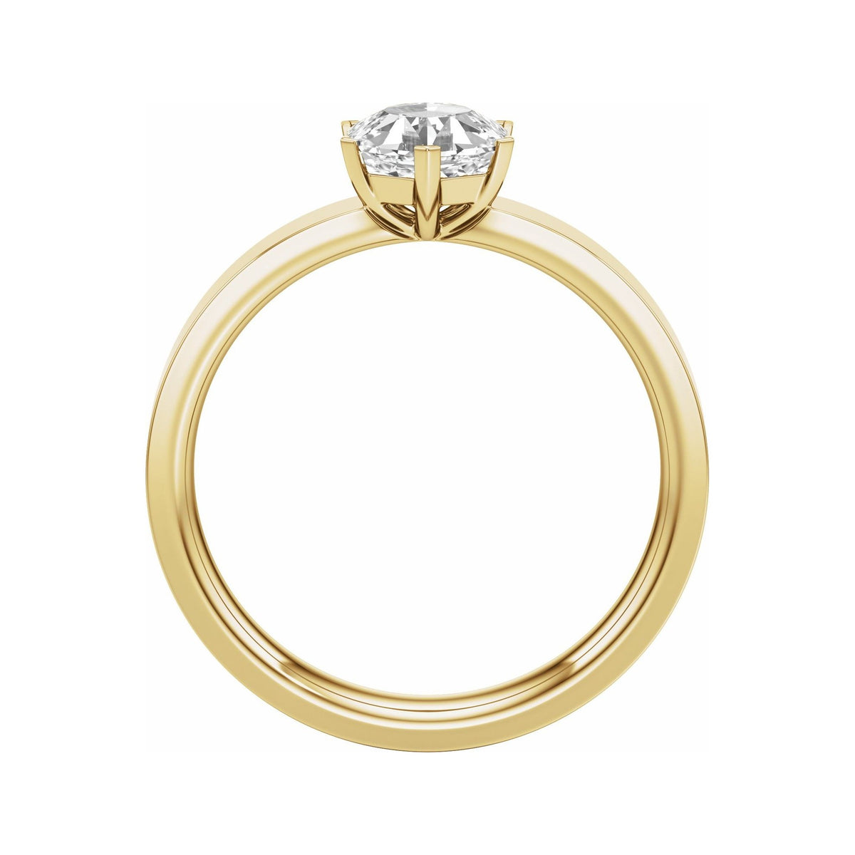Sapphire Row Lab-Grown Hexagon Diamond Solitaire Engagement Ring - 14K Yellow Gold, 1 ctw (view 2)