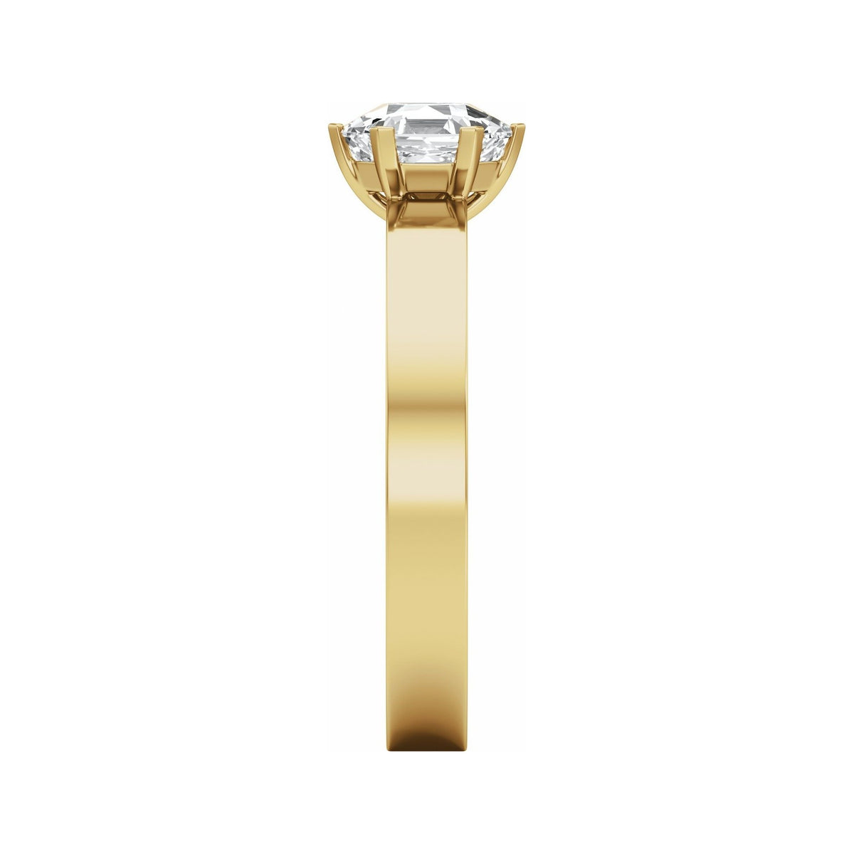 Sapphire Row Lab-Grown Hexagon Diamond Solitaire Engagement Ring - 14K Yellow Gold, 1 ctw (view 4)