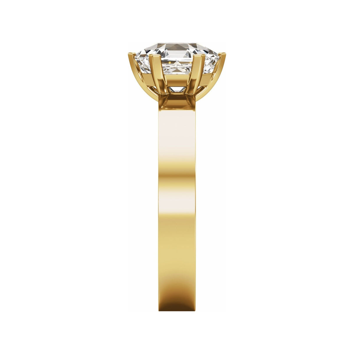 Sapphire Row Lab-Grown Hexagon Diamond Solitaire Engagement Ring - 14K Yellow Gold, 2 ctw (view 4)