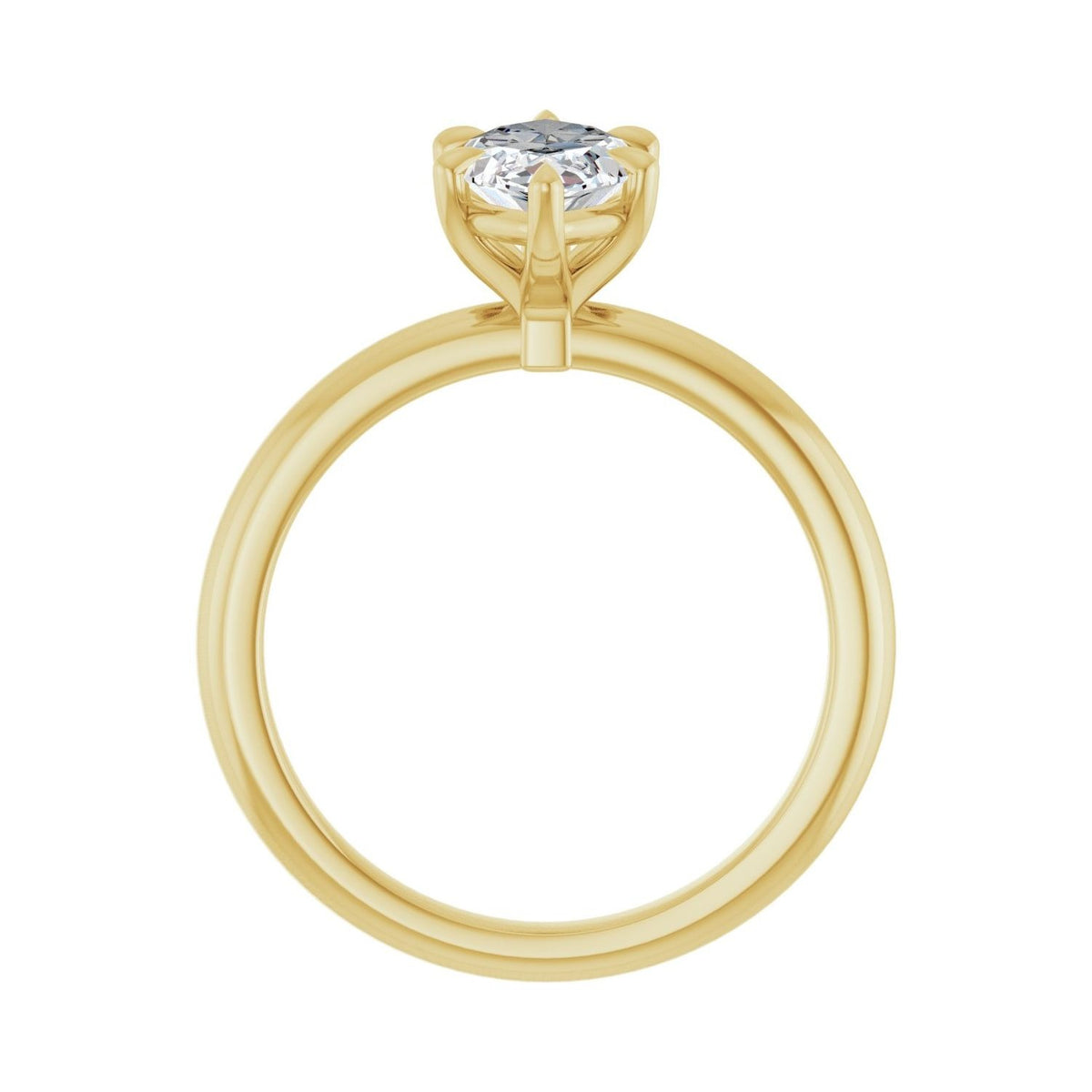 Sapphire Row Lab-Grown Marquise Diamond Claw-Prong Engagement Ring - 14K Yellow Gold, 1 5/8 ctw (view 2)
