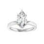 Sapphire Row Lab-Grown Marquise Diamond Claw-Prong Hidden Halo-Style Engagement Ring - 14K White Gold, 2 ctw (view 3)