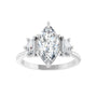 Sapphire Row Lab-Grown Marquise Diamond Claw-Prong Three-Stone Engagement Ring - 14K White Gold, 1 9/10 ctw (view 3)