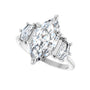 Sapphire Row Lab-Grown Marquise Diamond Claw-Prong Three-Stone Engagement Ring - 14K White Gold, 2 9/10 ctw (view 5)