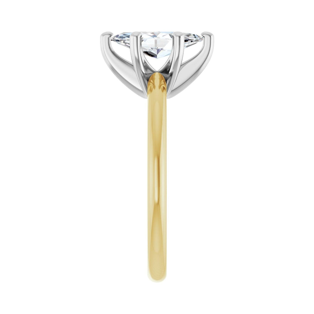 Sapphire Row Lab-Grown Marquise Diamond Solitaire Engagement Ring - 14K Yellow & White Gold, 1 ctw (view 4)