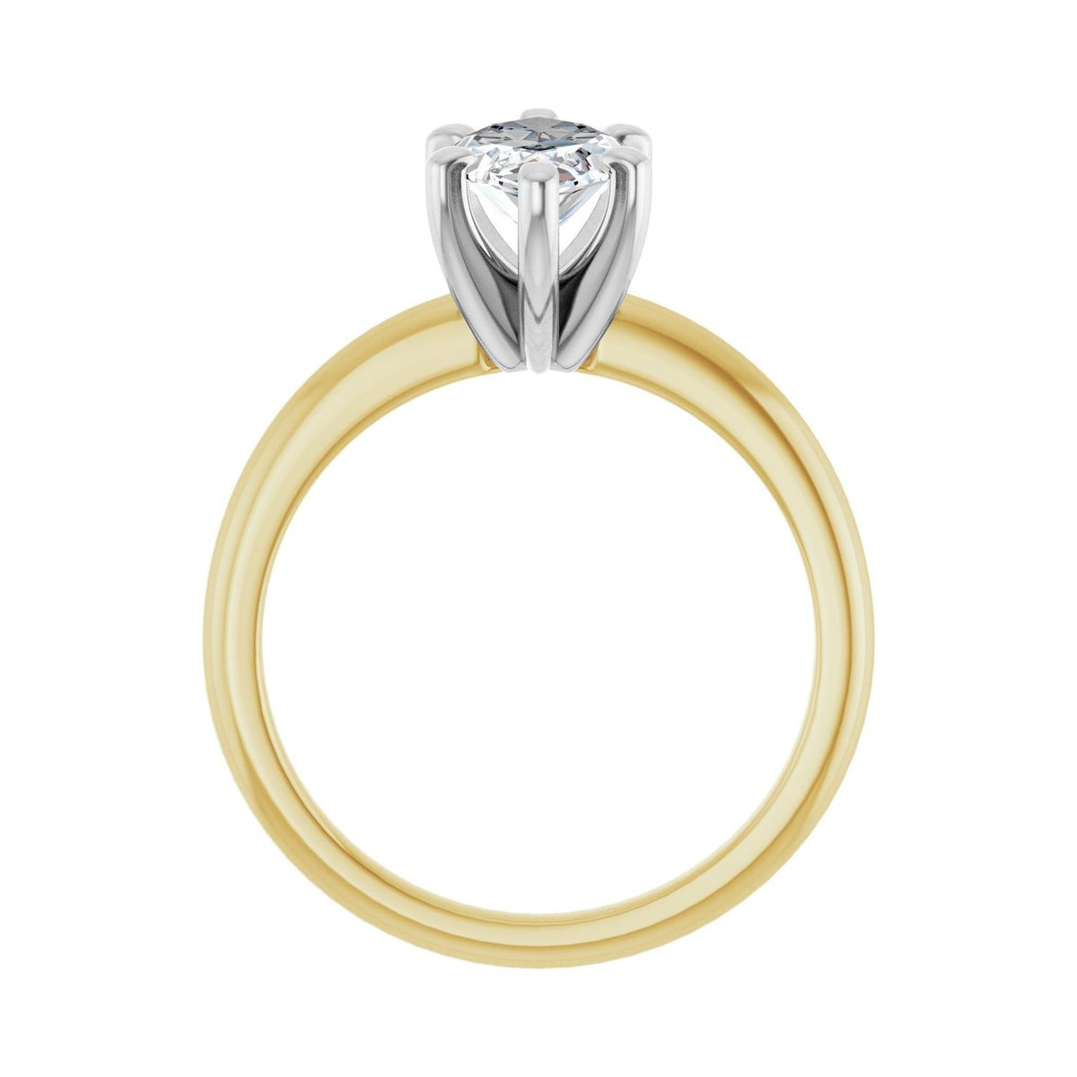 Sapphire Row Lab-Grown Marquise Diamond Solitaire Engagement Ring - 14K Yellow & White Gold, 2 ctw (view 2)