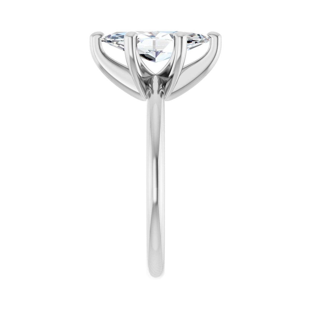 Sapphire Row Lab-Grown Marquise Diamond Solitaire Engagement Ring - 14K White Gold, 2 ctw (view 4)