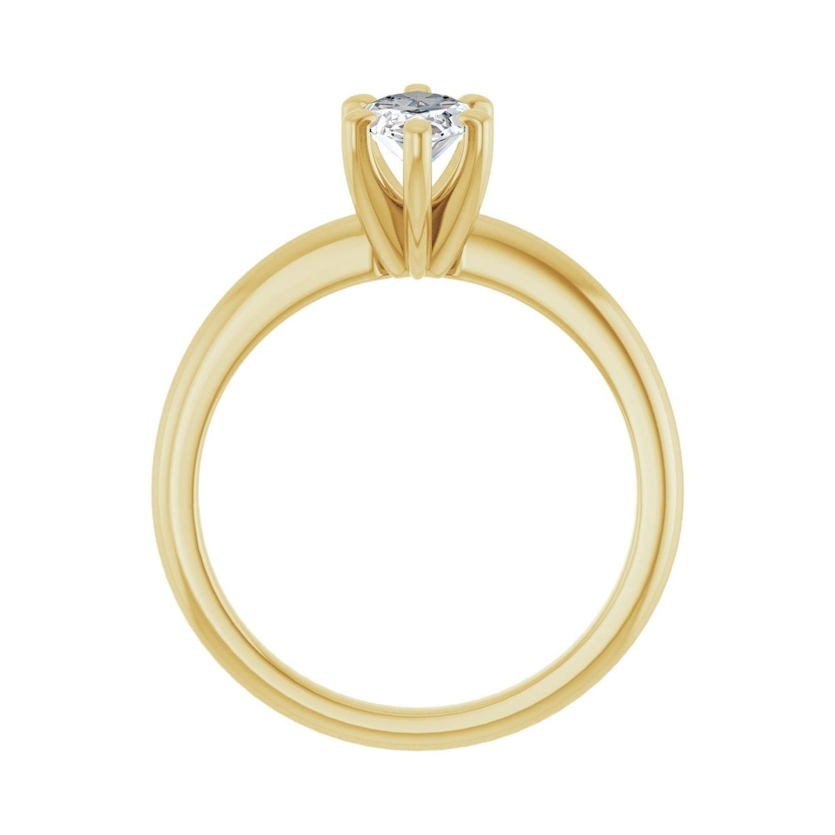 Sapphire Row Lab-Grown Marquise Diamond Solitaire Engagement Ring - 14K Yellow Gold, 1 ctw (view 2)