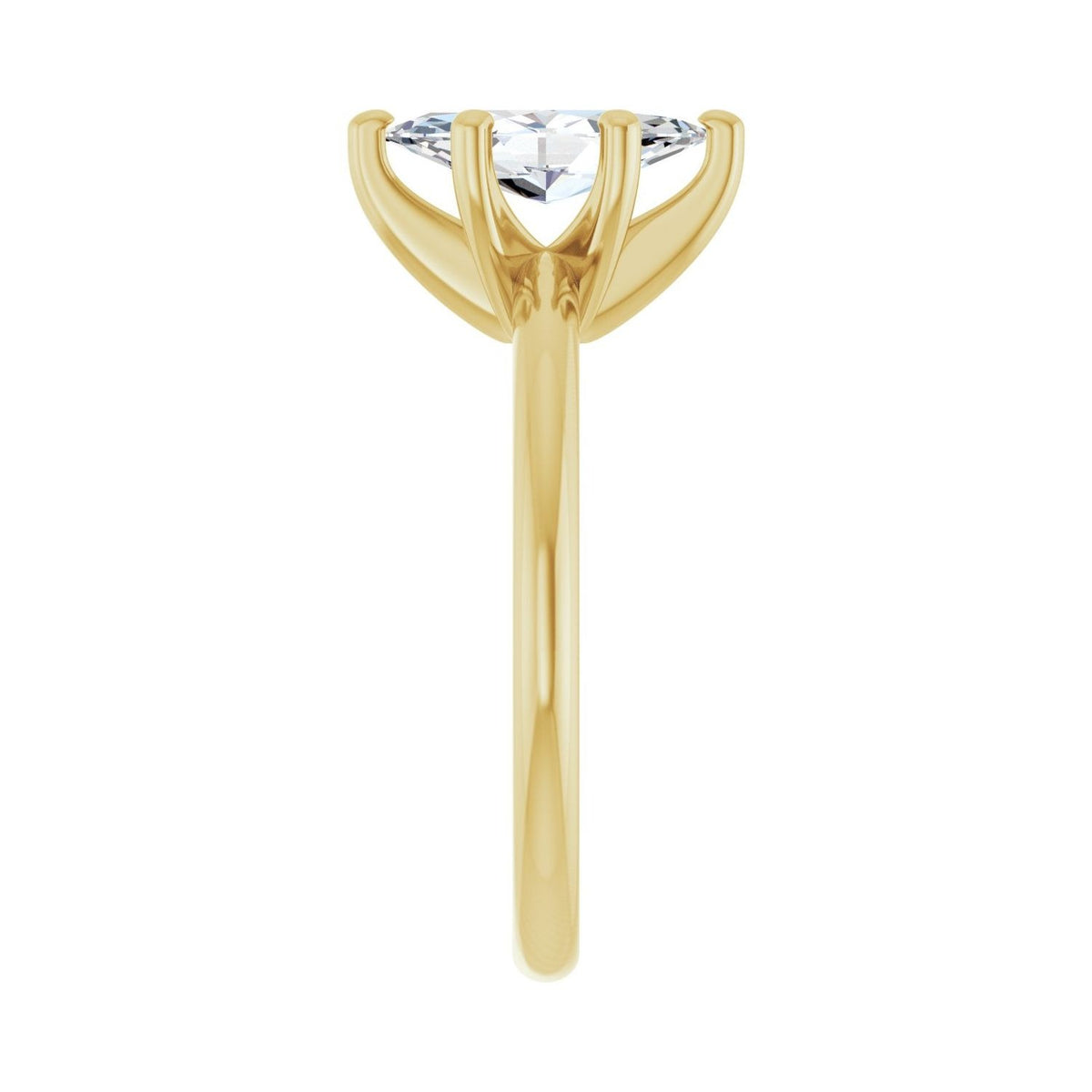 Sapphire Row Lab-Grown Marquise Diamond Solitaire Engagement Ring - 14K Yellow Gold, 1 ctw (view 4)
