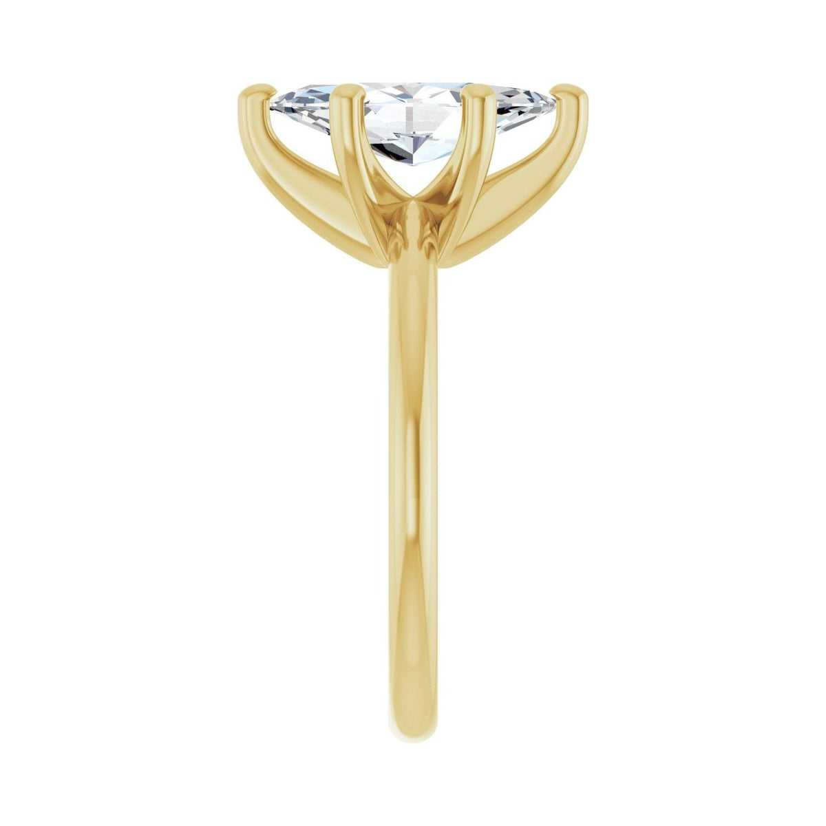 Sapphire Row Lab-Grown Marquise Diamond Solitaire Engagement Ring - 14K Yellow Gold, 2 ctw (view 4)