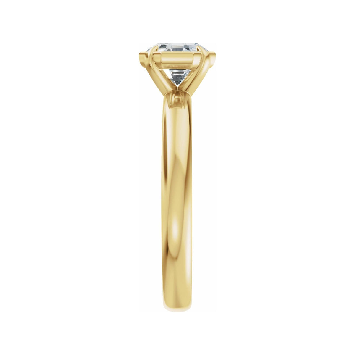 Sapphire Row Lab-Grown Octagon Diamond Claw-Prong Solitaire Bezel-Style Engagement Ring - 14K Yellow Gold, 1 ctw (view 4)