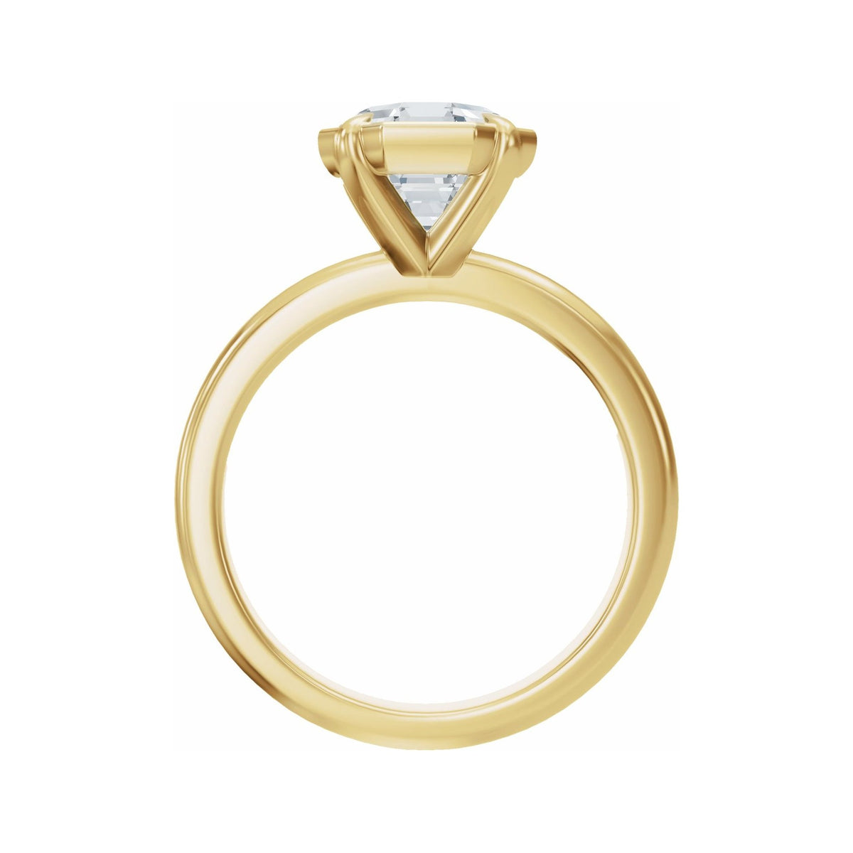 Sapphire Row Lab-Grown Octagon Diamond Claw-Prong Solitaire Bezel-Style Engagement Ring - 14K Yellow Gold, 2 ctw (view 2)