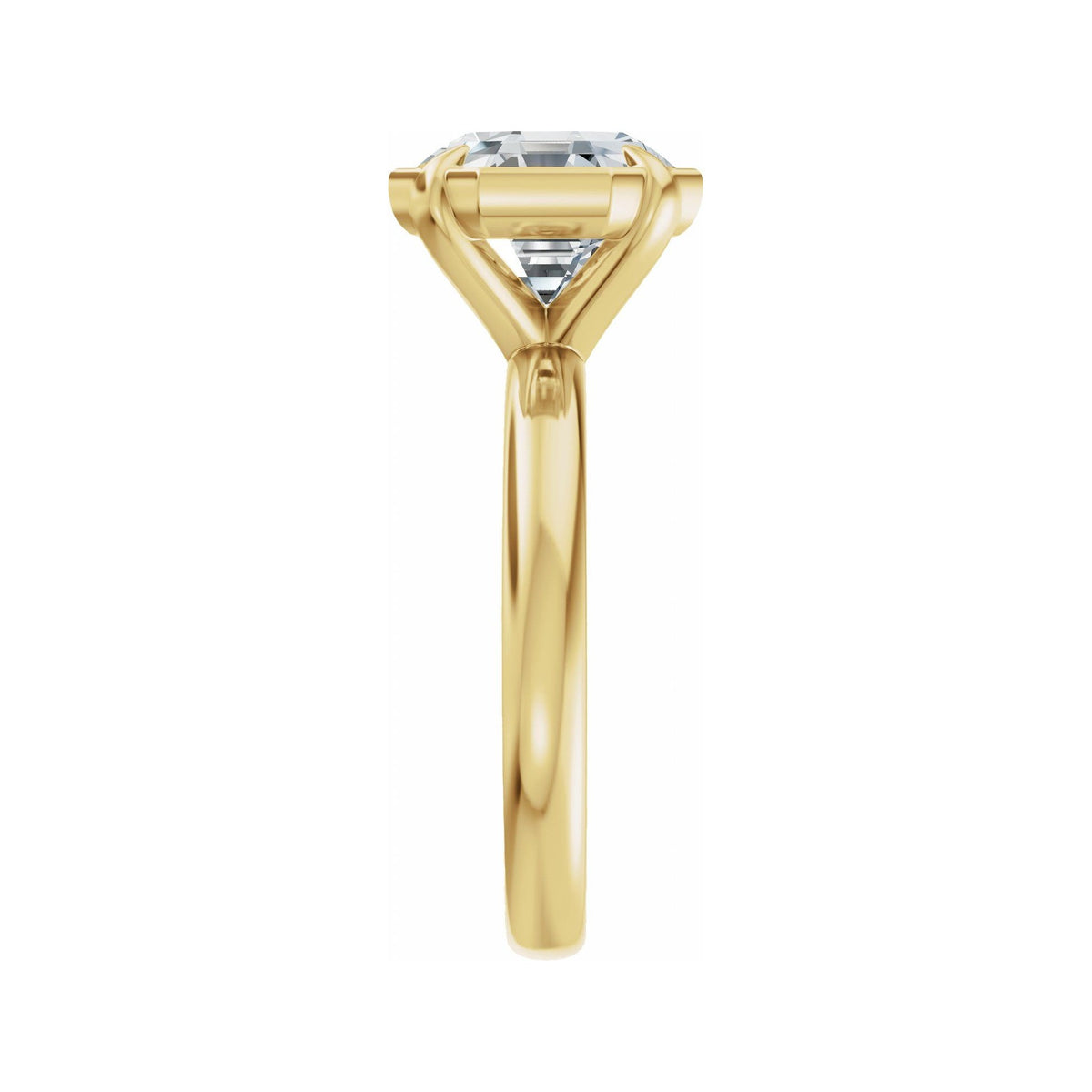 Sapphire Row Lab-Grown Octagon Diamond Claw-Prong Solitaire Bezel-Style Engagement Ring - 14K Yellow Gold, 3 ctw (view 4)