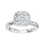 Sapphire Row Lab-Grown Octagon Diamond Claw-Prong Solitaire Bezel-Style Engagement Ring - 14K White Gold, 2 ctw (view 3)