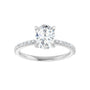 Sapphire Row Lab-Grown Oval Diamond Accented Engagement Ring - 14K White Gold, 1 1/5 ctw (view 3)