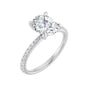 Sapphire Row Lab-Grown Oval Diamond Accented Engagement Ring - 14K White Gold, 1 3/4 ctw