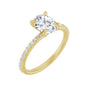 Sapphire Row Lab-Grown Oval Diamond Accented Engagement Ring - 14K Yellow Gold, 1 1/5 ctw