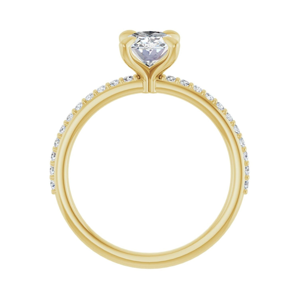 Sapphire Row Lab-Grown Oval Diamond Accented Engagement Ring - 14K Yellow Gold, 1 1/5 ctw (view 2)