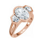 Sapphire Row Lab-Grown Oval Diamond Bezel-Set Three-Stone Engagement Ring - 14K Rose Gold