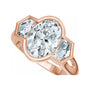 Sapphire Row Lab-Grown Oval Diamond Bezel-Set Three-Stone Engagement Ring - 14K Rose Gold (view 5)