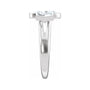 Sapphire Row Lab-Grown Oval Diamond Bezel-Set Three-Stone Engagement Ring - 14K White Gold (view 4)