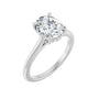 Sapphire Row Lab-Grown Oval Diamond Cathedral Claw-Prong Hidden Halo-Style Engagement Ring - 14K White Gold, 1 1/2 ctw