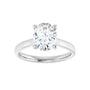Sapphire Row Lab-Grown Oval Diamond Cathedral Solitaire Engagement Ring - 14K White Gold, 1 3/4 ctw (view 3)