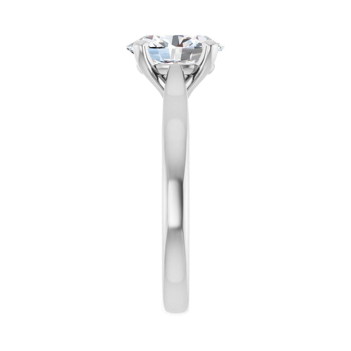 Sapphire Row Lab-Grown Oval Diamond Cathedral Solitaire Engagement Ring - 14K White Gold, 1 3/4 ctw (view 4)