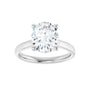 Sapphire Row Lab-Grown Oval Diamond Cathedral Solitaire Engagement Ring - 14K White Gold, 2 1/2 ctw (view 3)
