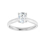 Sapphire Row Lab-Grown Oval Diamond Cathedral Solitaire Engagement Ring - 14K White Gold, 3/4 ctw (view 3)