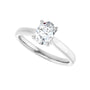 Sapphire Row Lab-Grown Oval Diamond Cathedral Solitaire Engagement Ring - 14K White Gold, 3/4 ctw (view 5)