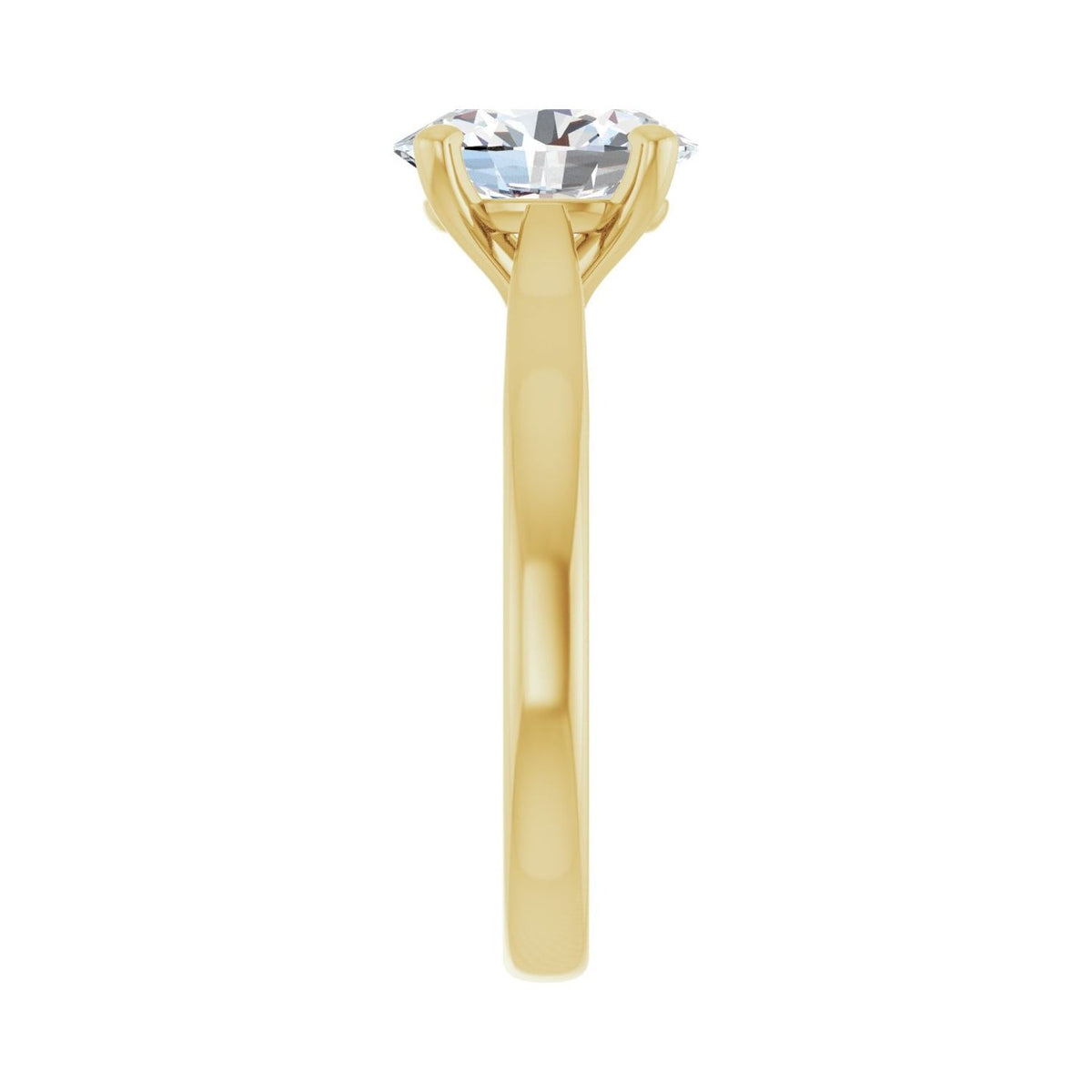 Sapphire Row Lab-Grown Oval Diamond Cathedral Solitaire Engagement Ring - 14K Yellow Gold, 1 3/4 ctw (view 4)