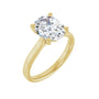 Sapphire Row Lab-Grown Oval Diamond Cathedral Solitaire Engagement Ring - 14K Yellow Gold, 2 1/2 ctw