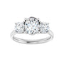 Sapphire Row Lab-Grown Oval Diamond Cathedral Three-Stone Engagement Ring - 14K White Gold, 1 3/4 ctw (view 3)
