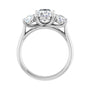 Sapphire Row Lab-Grown Oval Diamond Cathedral Three-Stone Engagement Ring - 14K White Gold, 2 1/2 ctw (view 2)