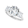 Sapphire Row Lab-Grown Oval Diamond Cathedral Three-Stone Engagement Ring - 14K White Gold, 2 1/2 ctw (view 5)