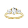 Sapphire Row Lab-Grown Oval Diamond Cathedral Three-Stone Engagement Ring - 14K Yellow Gold, 1 1/3 ctw (view 3)