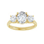 Sapphire Row Lab-Grown Oval Diamond Cathedral Three-Stone Engagement Ring - 14K Yellow Gold, 1 3/4 ctw (view 3)