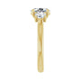 Sapphire Row Lab-Grown Oval Diamond Cathedral Three-Stone Engagement Ring - 14K Yellow Gold, 1 3/4 ctw (view 4)